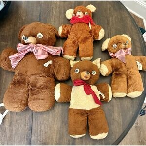 Vintage Gund & Cubbi Gund Plush Bears Lot Plastic Face 1950s-60s Tagged